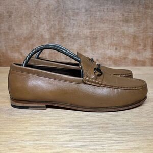 Anthony Veer Filmore Men Size 10 Shoes Tan Brown Leather Horsebit Slip On Loafer